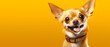 Purebred chihuahua dog isolated on colored background.