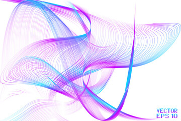 Poster - Abstract Blue and Purple Pattern with Waves. Striped Linear Texture. Vector. 3D Illustration