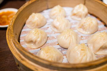 Sticker - Chinese style steamed soup bun in restaurant