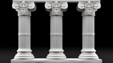 ancient greek vintage columns isolated