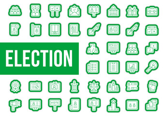  Icone et pictogramme election bulletin et scrutin vote