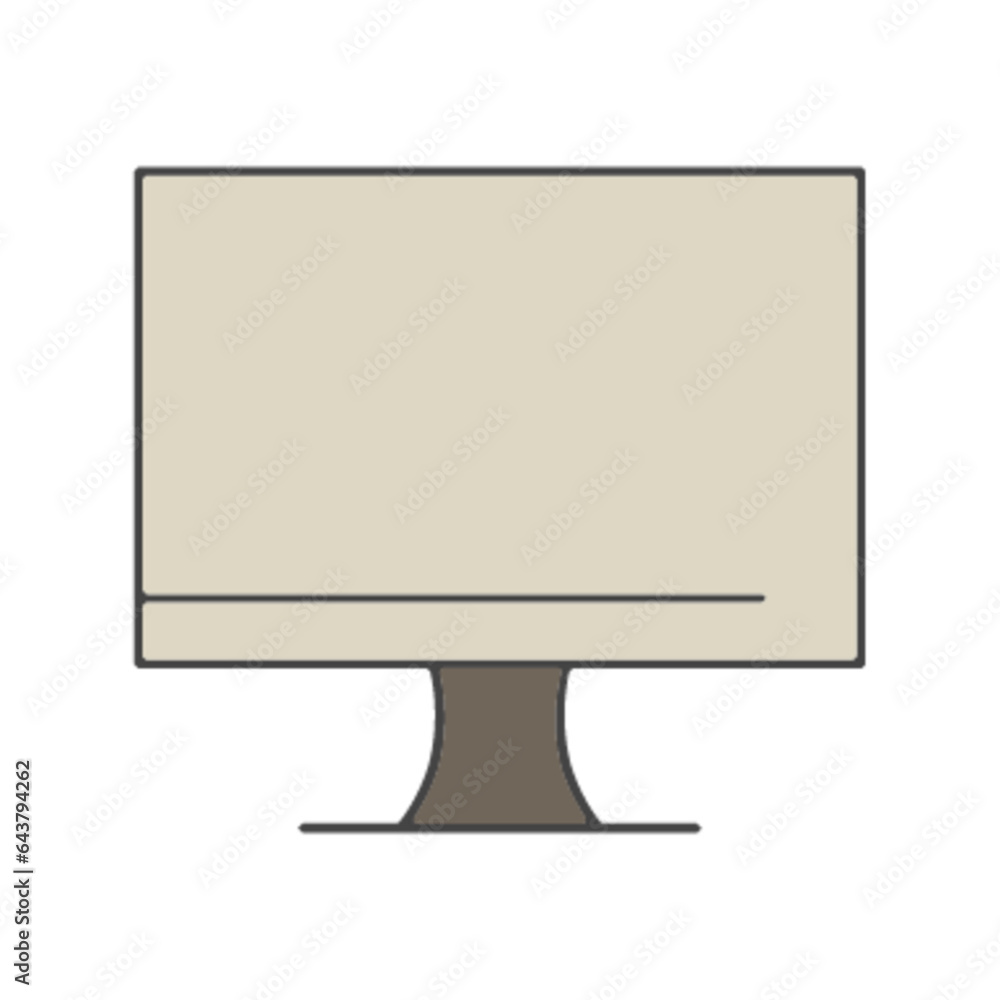 Pictogramme icones et logo ecran ordinateur bureau couleur Stock Vector ...