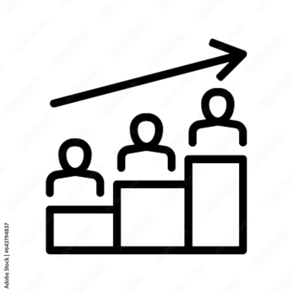 Pictogramme icones et logo evolution profil professionnel gras Stock ...
