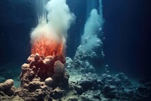 bubbling hydrothermal vents on the ocean floor