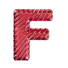 Ribbed red symbol. letter f