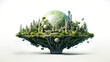 Green Utopia, An Ethical Vision of Organic Cities on a Dappled Planet, Green Earth - Generative AI