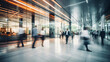 © Clipart Collectors - blurred business people in white glass office background