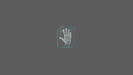 Canvas Print - hud element - animation of human hand scanning.