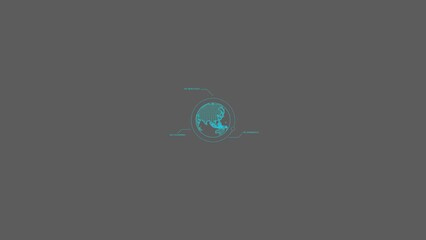 Canvas Print - hud element rotating globe with coordinate callouts