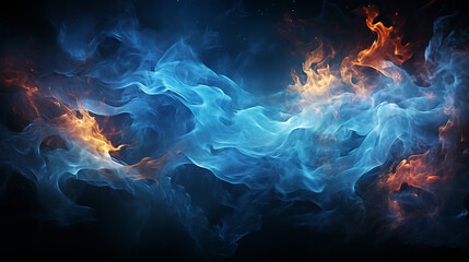 Wall Mural - Blue fire background