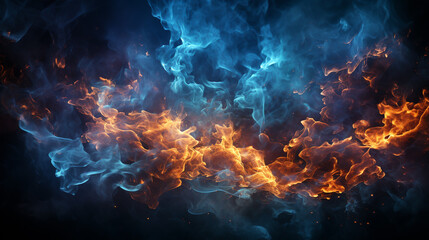Wall Mural - Blue fire background