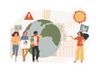 Climate change isolated concept vector illustration. Environmental activist demonstration, global warming report, weather, climatic condition change cause, greenhouse effect vector concept.