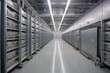 Warehouse with AMR technology and refrigeration for food storage. Generative AI