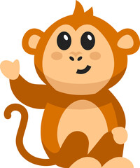 Wall Mural - Cute Monkey Illustration