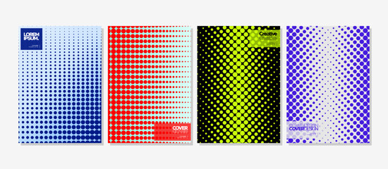 Modern technology halftone dot circle abstract poster cover design