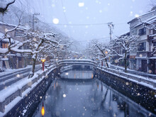 Early Morning Of Winter In Kinosaki Onsen, Japan,Hyogo Prefecture,Toyooka, Hyogo