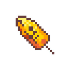 Poster - Pixel Art Grilled Corn. Retro 8 bit Style Street Food Grilled BBQ Corn on the Cob Illustration. Ideal for Sticker, Retro Decorative Element, Game Asset, Emoji, Patch or Cute Geek Avatar.	