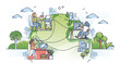 © VectorMine - Rise of remote work culture as distant office job from home outline concept. Flexible workspace from distance for freelance employee vector illustration. Fast internet connection for online workplace