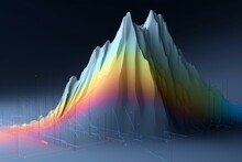 A Depiction Of A Peak With Data Ascending And Descending On Either Flank. Generative AI