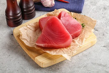 Delicous raw tuna steak for cooking