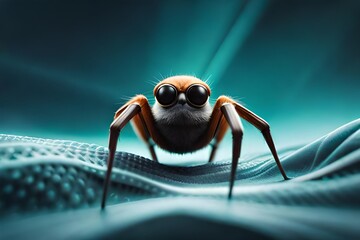 a spider in a net