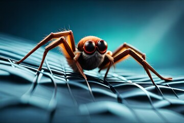 a spider in a net