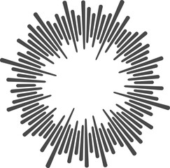 Wall Mural - Circle sound wave. Audio music equalizer. Round circular icon. Spectrum radial pattern and frequency frame