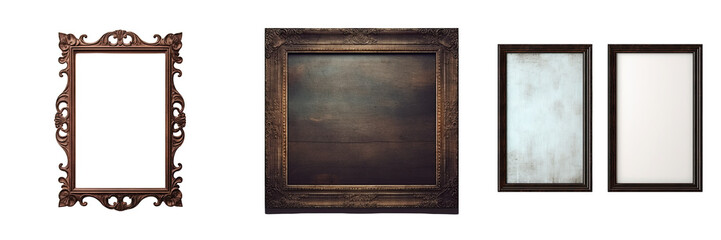 Sticker - Wooden frame isolated on a transparent background