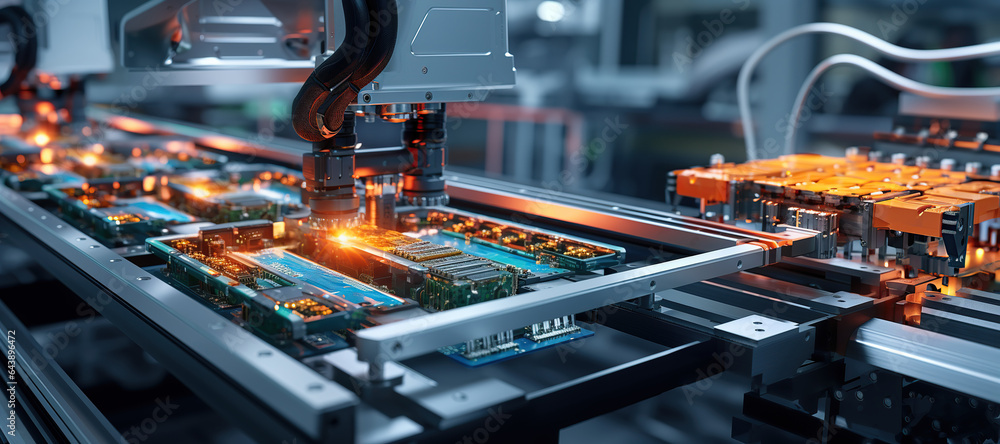 Component Installation and Quality Control of Circuit Board. Fully ...
