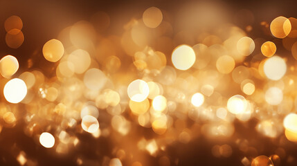 Wall Mural - Christmas sparkling golden lights. background of bright glow bokeh