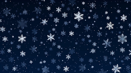 Wall Mural - winter night blue background with falling snow and snowflakes