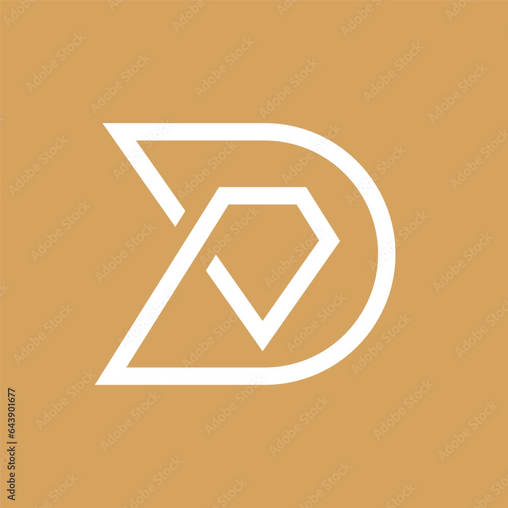 Letter D diamond creative overlapping logo design Stock Vector | Adobe ...