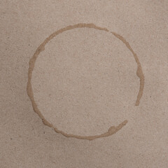 Sticker - Cardboard texture with wet spots. Brown cardboard with round wet water stains