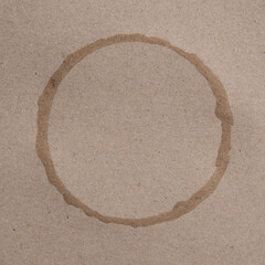 Sticker - Cardboard texture with wet spots. Brown cardboard with round wet water stains