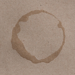 Sticker - Cardboard texture with wet spots. Brown cardboard with round wet water stains