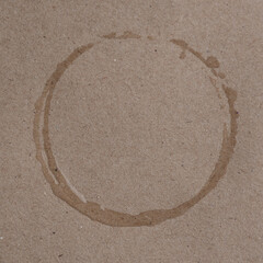 Sticker - Cardboard texture with wet spots. Brown cardboard with round wet water stains