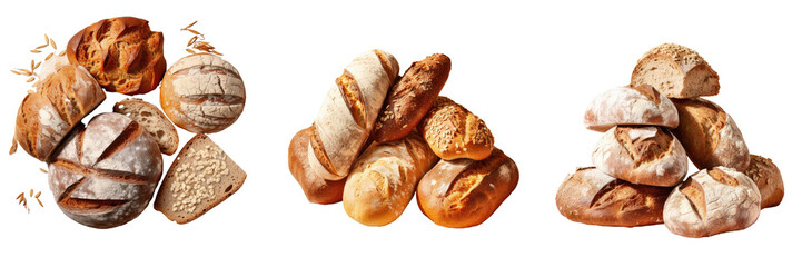 Poster - transparent background showcases mixed whole grain health breads