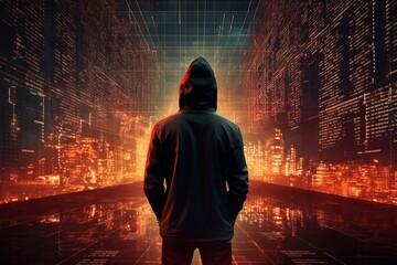 concept of cyber security vesus cyber attack/hacker