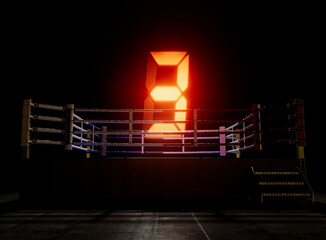 Wall Mural - Modern Boxing Ring Round Number Three