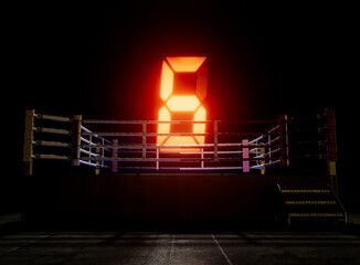 Wall Mural - Modern Boxing Ring Round Number Six