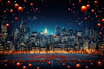 City decorate with Christmas festival theme. Generative AI