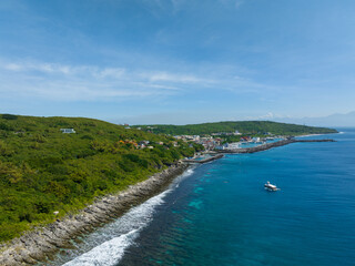 Canvas Print - Top view of the Liuqiu island coastline in Taiwanse