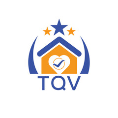 TQV House logo Letter logo and star icon. Blue vector image on white background. KJG house Monogram home logo picture design and best business icon. 
