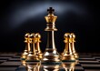 Knight chess on board business concept