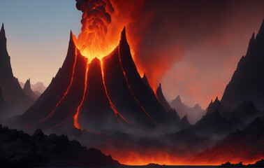 Wall Mural - the surface of the lava, background, Generative AI