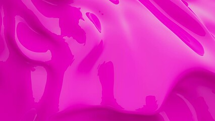 Wall Mural - 3d Abstract pink animation background. Smooth pink wavy plastic or latex. Acrylic liquid.
