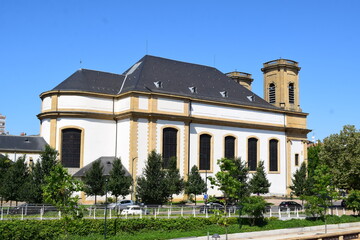 Poster - big white church in France