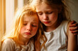 © the_lightwriter - sad kids, the oldest kid comfort her sibling.