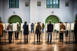 people voting at polling station