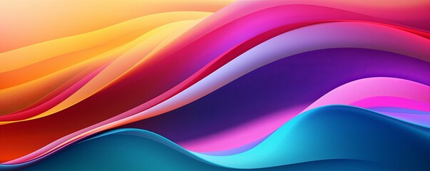 Wall Mural - Rainbow Wave Background, Generative AI